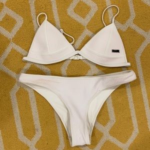 White triangl bathing suit